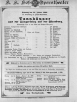 Theaterzettel (Oper und Burgtheater in Wien) 18980123 Seite: 1