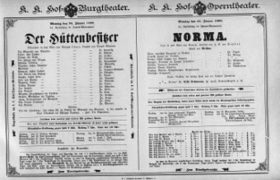 Theaterzettel (Oper und Burgtheater in Wien) 18980124 Seite: 1