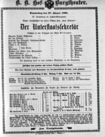 Theaterzettel (Oper und Burgtheater in Wien) 18980127 Seite: 1