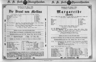 Theaterzettel (Oper und Burgtheater in Wien) 18980129 Seite: 1