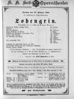 Theaterzettel (Oper und Burgtheater in Wien) 18980227 Seite: 1