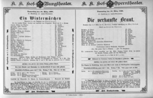 Theaterzettel (Oper und Burgtheater in Wien) 18980310 Seite: 1