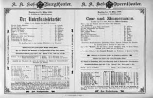Theaterzettel (Oper und Burgtheater in Wien) 18980312 Seite: 2