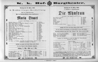 Theaterzettel (Oper und Burgtheater in Wien) 18980313 Seite: 2