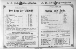 Theaterzettel (Oper und Burgtheater in Wien) 18980314 Seite: 1