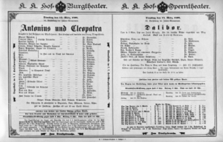 Theaterzettel (Oper und Burgtheater in Wien) 18980315 Seite: 1