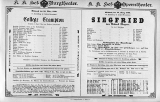 Theaterzettel (Oper und Burgtheater in Wien) 18980316 Seite: 2