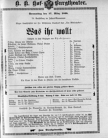 Theaterzettel (Oper und Burgtheater in Wien) 18980317 Seite: 1
