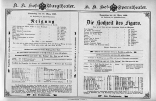 Theaterzettel (Oper und Burgtheater in Wien) 18980331 Seite: 1