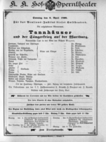 Theaterzettel (Oper und Burgtheater in Wien) 18980403 Seite: 1