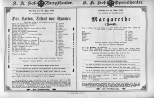 Theaterzettel (Oper und Burgtheater in Wien) 18980426 Seite: 1