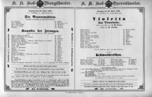 Theaterzettel (Oper und Burgtheater in Wien) 18980430 Seite: 1
