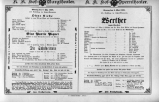 Theaterzettel (Oper und Burgtheater in Wien) 18980502 Seite: 1