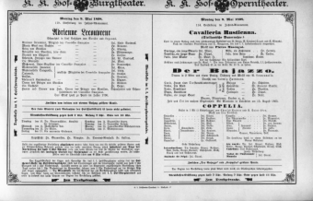 Theaterzettel (Oper und Burgtheater in Wien) 18980509 Seite: 1