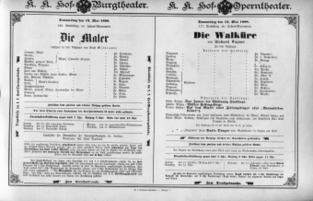 Theaterzettel (Oper und Burgtheater in Wien) 18980512 Seite: 1