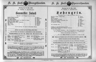 Theaterzettel (Oper und Burgtheater in Wien) 18980515 Seite: 1