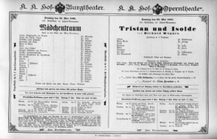 Theaterzettel (Oper und Burgtheater in Wien) 18980522 Seite: 1