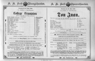 Theaterzettel (Oper und Burgtheater in Wien) 18980524 Seite: 1