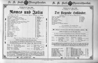 Theaterzettel (Oper und Burgtheater in Wien) 18980605 Seite: 1