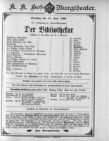 Theaterzettel (Oper und Burgtheater in Wien) 18980614 Seite: 1