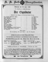 Theaterzettel (Oper und Burgtheater in Wien) 18980615 Seite: 1