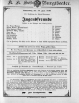 Theaterzettel (Oper und Burgtheater in Wien) 18980616 Seite: 1