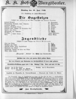 Theaterzettel (Oper und Burgtheater in Wien) 18980618 Seite: 1