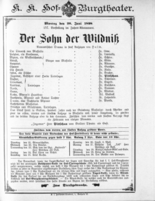Theaterzettel (Oper und Burgtheater in Wien) 18980620 Seite: 1