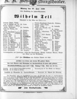 Theaterzettel (Oper und Burgtheater in Wien) 18980627 Seite: 1