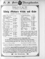 Theaterzettel (Oper und Burgtheater in Wien) 18980628 Seite: 1