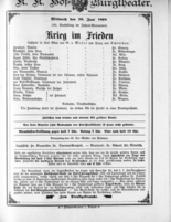 Theaterzettel (Oper und Burgtheater in Wien) 18980629 Seite: 1