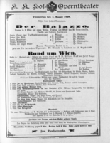 Theaterzettel (Oper und Burgtheater in Wien) 18980804 Seite: 1