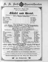 Theaterzettel (Oper und Burgtheater in Wien) 18980808 Seite: 1