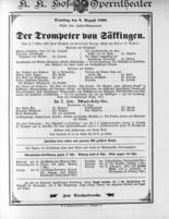 Theaterzettel (Oper und Burgtheater in Wien) 18980809 Seite: 1