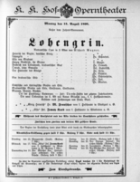 Theaterzettel (Oper und Burgtheater in Wien) 18980815 Seite: 1