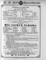 Theaterzettel (Oper und Burgtheater in Wien) 18980818 Seite: 1
