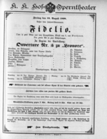 Theaterzettel (Oper und Burgtheater in Wien) 18980819 Seite: 1