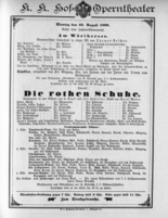 Theaterzettel (Oper und Burgtheater in Wien) 18980822 Seite: 1