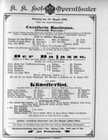 Theaterzettel (Oper und Burgtheater in Wien) 18980823 Seite: 1