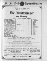 Theaterzettel (Oper und Burgtheater in Wien) 18980826 Seite: 1