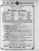 Theaterzettel (Oper und Burgtheater in Wien) 18980831 Seite: 1