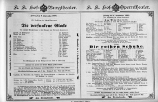 Theaterzettel (Oper und Burgtheater in Wien) 18980902 Seite: 1