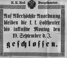Theaterzettel (Oper und Burgtheater in Wien) 18980911 Seite: 1