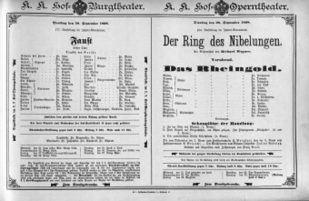 Theaterzettel (Oper und Burgtheater in Wien) 18980920 Seite: 1