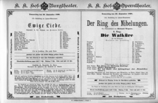 Theaterzettel (Oper und Burgtheater in Wien) 18980922 Seite: 1