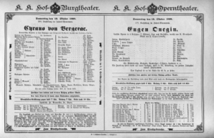 Theaterzettel (Oper und Burgtheater in Wien) 18981013 Seite: 1