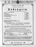 Theaterzettel (Oper und Burgtheater in Wien) 18981016 Seite: 1