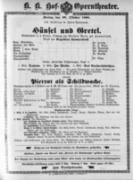 Theaterzettel (Oper und Burgtheater in Wien) 18981028 Seite: 1