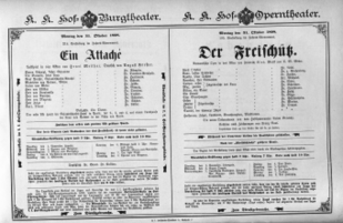 Theaterzettel (Oper und Burgtheater in Wien) 18981031 Seite: 1