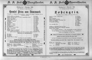 Theaterzettel (Oper und Burgtheater in Wien) 18981101 Seite: 1